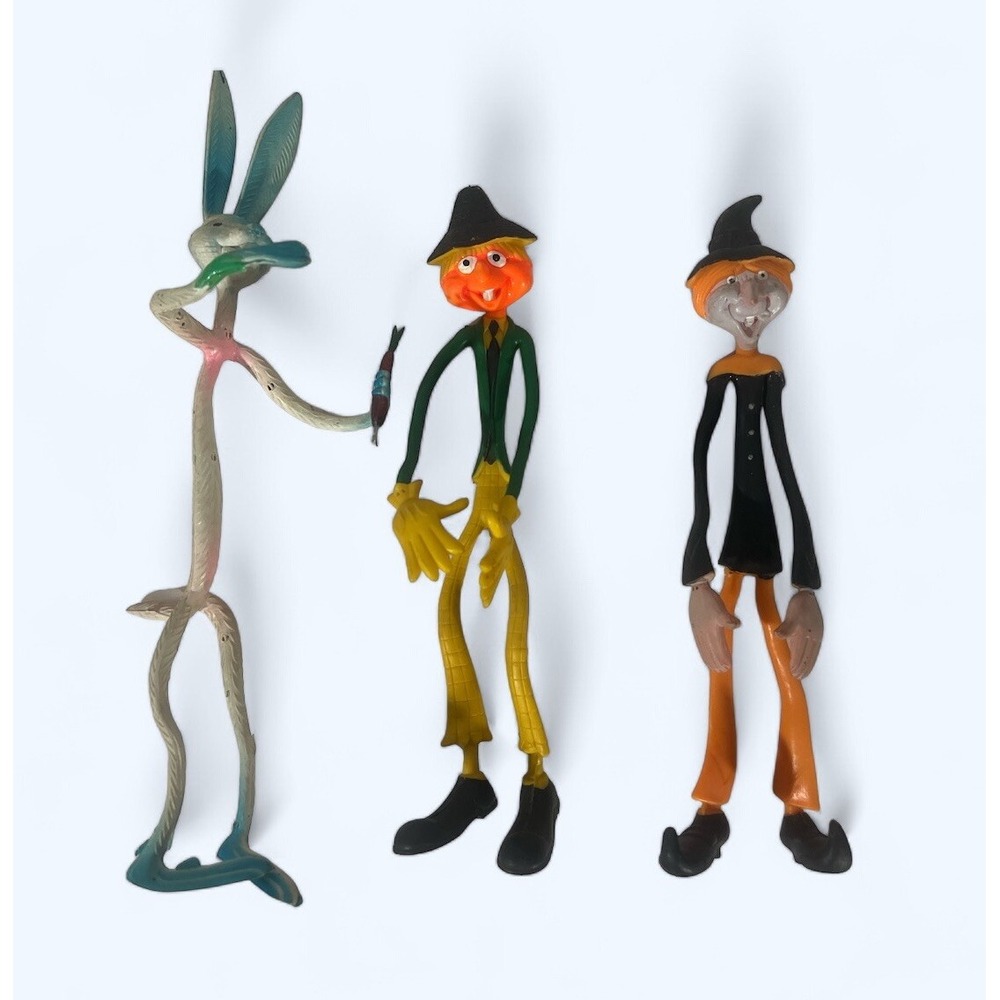 Vintage Halloween 10" Bendy Man Lot Fun World Div. Hong Kong